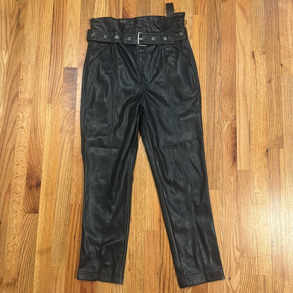 Blank NYC Belted Faux Leather Front Slit Pants - Picture 12 of 12